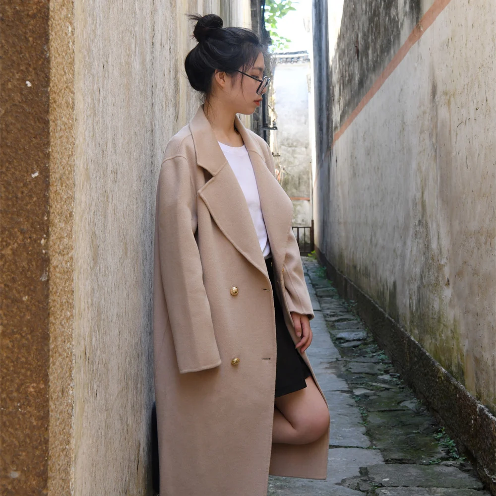 Jxwatcher Wool Coats for Women Fall Winter Fashion Long Trench Coat Lady Double-Face Cashmre Blend Solid Color Outerwear Female 
Jxwatcher Wool Coats for Women Fall Winter Fashion Long Trench Coat Lady Double-Face Cashmre Blend Solid Color Outerwear Female