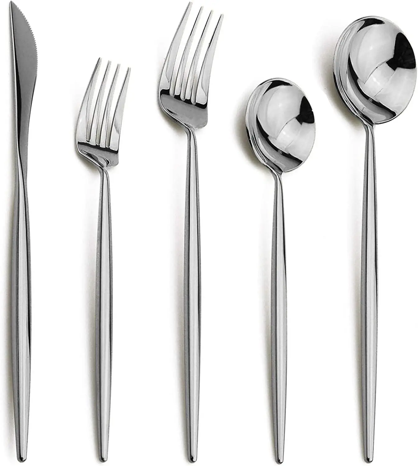 18/10 Stainless Steel Silverware Set 20-Piece, Mirror Polishing Flatware, Knife Fork Spoon Utensils, Service for 4
18/10 Stainless Steel Silverware Set 20-Piece, Mirror Polishing Flatware, Knife Fork Spoon Utensils, Service for 4