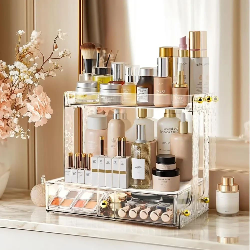Bathroom Counter Organizer with Drawers, 2 Tier Multi-Function Storage, Skincare and Perfume, Makeup Organizer Countertop
Bathroom Counter Organizer with Drawers, 2 Tier Multi-Function Storage, Skincare and Perfume, Makeup Organizer Countertop