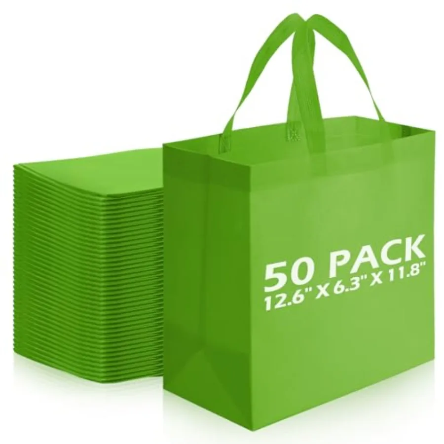50 Pieces Reusable Totes Bag Bulk Shopping Bags Non Woven Grocery handbag with Handles Foldable for Boutiques
50 Pieces Reusable Totes Bag Bulk Shopping Bags Non Woven Grocery handbag with Handles Foldable for Boutiques