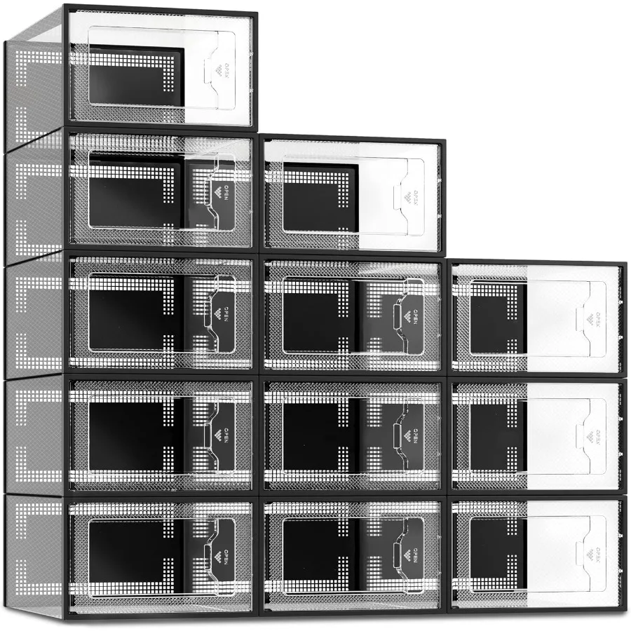 SEE SPRING 12 Pack Shoe Storage Box Clear Plastic Stackable Shoe Organizer for Closet Entryway Space Saving Shoe Rack Sneaker C
SEE SPRING 12 Pack Shoe Storage Box Clear Plastic Stackable Shoe Organizer for Closet Entryway Space Saving Shoe Rack Sneaker C