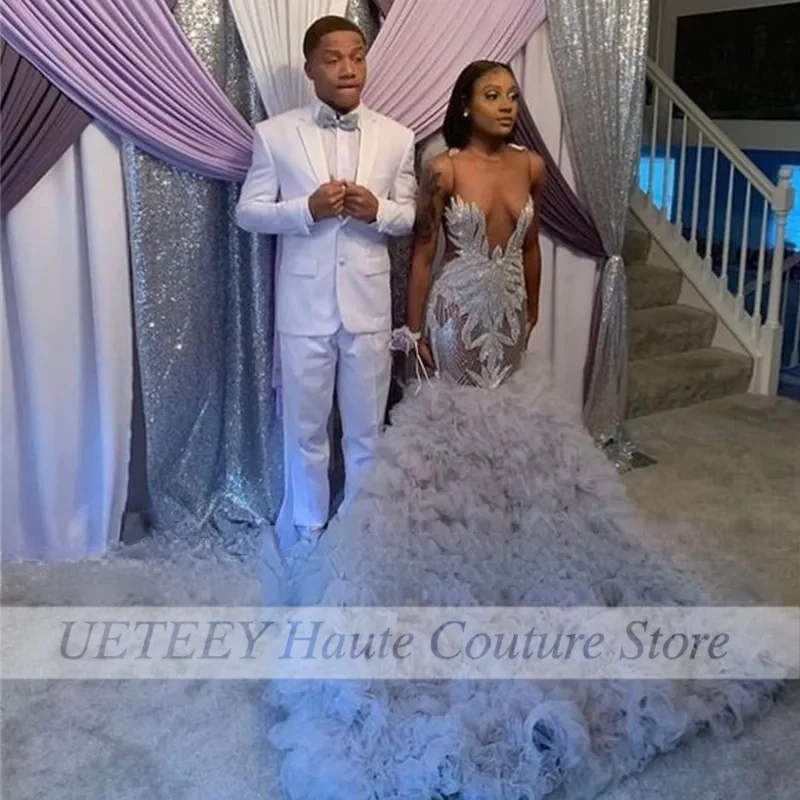 Luxury Mermaid Prom Dresses Rhinestone Illusion Sexy Formal Gowns For Black Girls Ruffles Graduation Party Gowns Customized
Luxury Mermaid Prom Dresses Rhinestone Illusion Sexy Formal Gowns For Black Girls Ruffles Graduation Party Gowns Customized