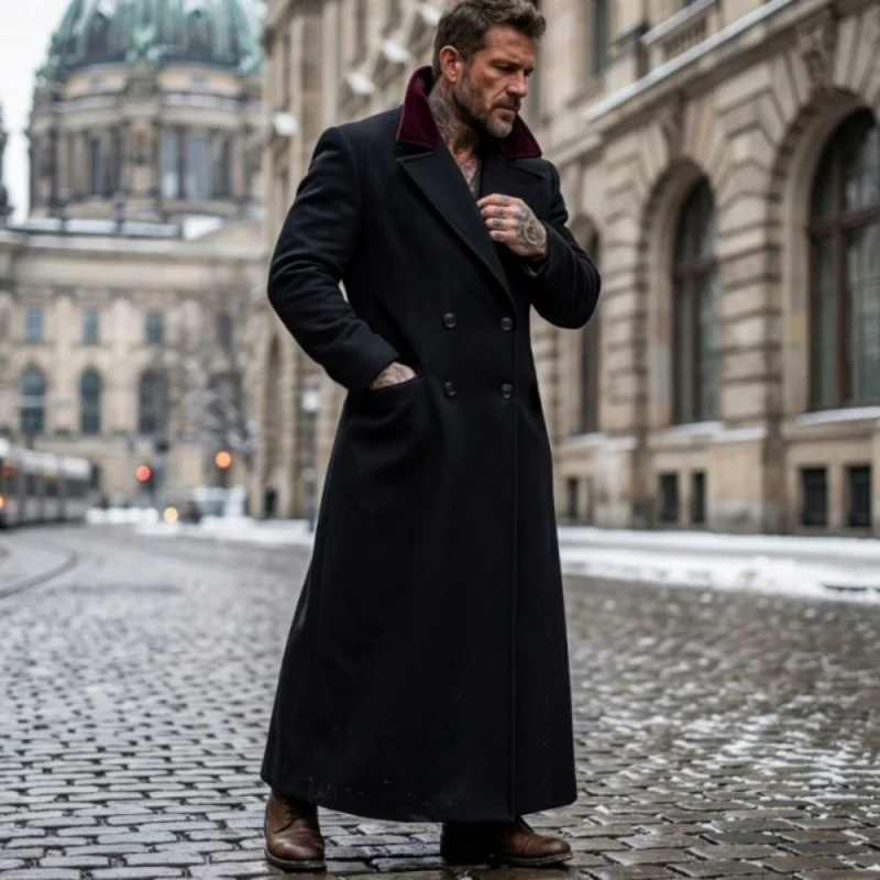 New Ultra-Long Men's Trench Coat | Thickened Wool Blend | Knee-to-Ankle Length | Street-Casual Overcoat for Winter Outerwear
New Ultra-Long Men's Trench Coat | Thickened Wool Blend | Knee-to-Ankle Length | Street-Casual Overcoat for Winter Outerwear