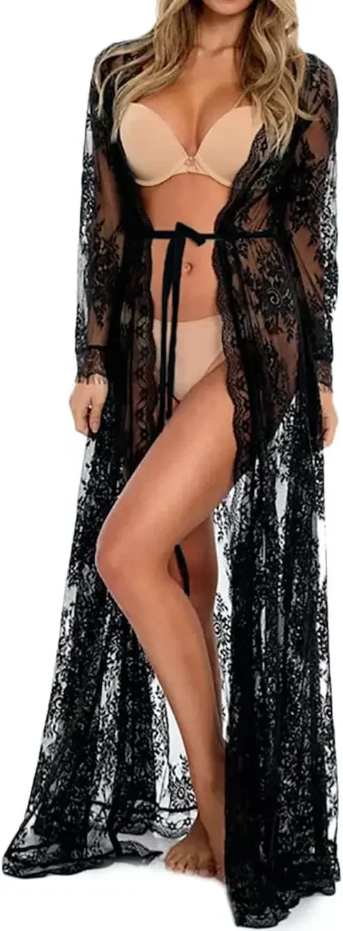 Women Sexy Long Lace Dress Sheer Gown See Through Lingerie Kimono Robe Swimsuit Cover Up Sexy lingerie hot dress
Women Sexy Long Lace Dress Sheer Gown See Through Lingerie Kimono Robe Swimsuit Cover Up Sexy lingerie hot dress