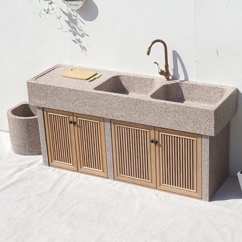 Marble basin, stone integrated washbasin, courtyard garden, outdoor vegetable washing table, double sink
Marble basin, stone integrated washbasin, courtyard garden, outdoor vegetable washing table, double sink