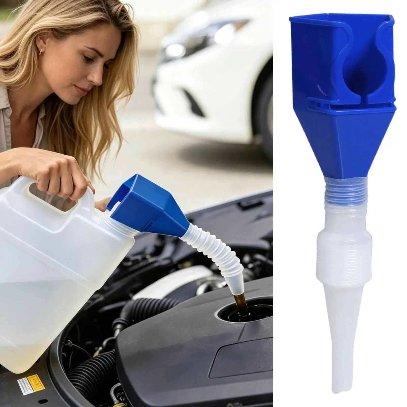 Retractable Funnel For Oil Change, Flexible Hose Automotive Tool foldable Fluid Transfer Funnel For Motorcycle Truck Engine
Retractable Funnel For Oil Change, Flexible Hose Automotive Tool foldable Fluid Transfer Funnel For Motorcycle Truck Engine