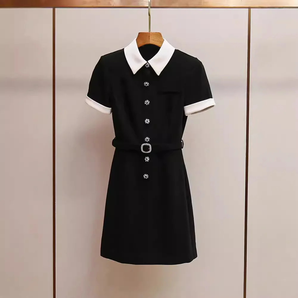 Sweet Luxury Evening Dress Women Summer White Collar Single Breaste Crystal Bead Black Short Dresses Elegant Birthday Party Robe
Sweet Luxury Evening Dress Women Summer White Collar Single Breaste Crystal Bead Black Short Dresses Elegant Birthday Party Robe