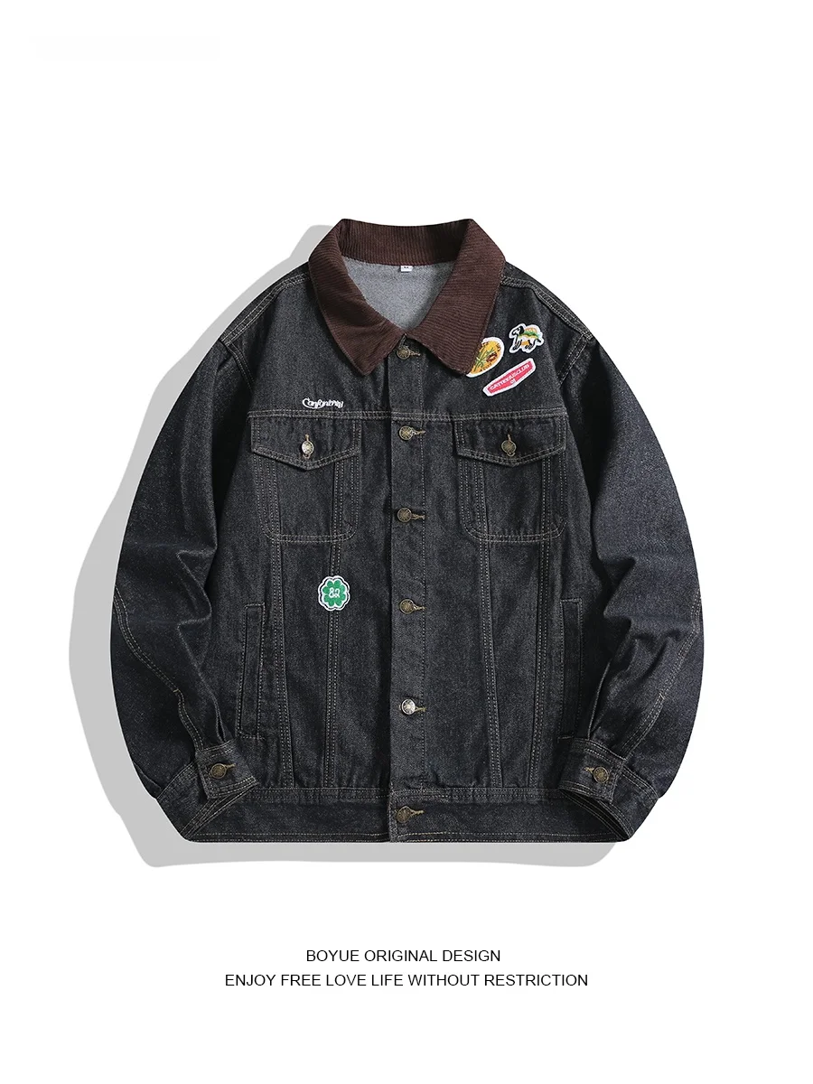 Куртка Boyue из вельвета и денима с воротником, в стиле пэчворк, уличная повседневная мода для мужчин и женщин, весна-осень-зима, верхняя одежда
Куртка Boyue из вельвета и денима с воротником, в стиле пэчворк, уличная повседневная мода для мужчин и женщин, весна-осень-зима, верхняя одежда