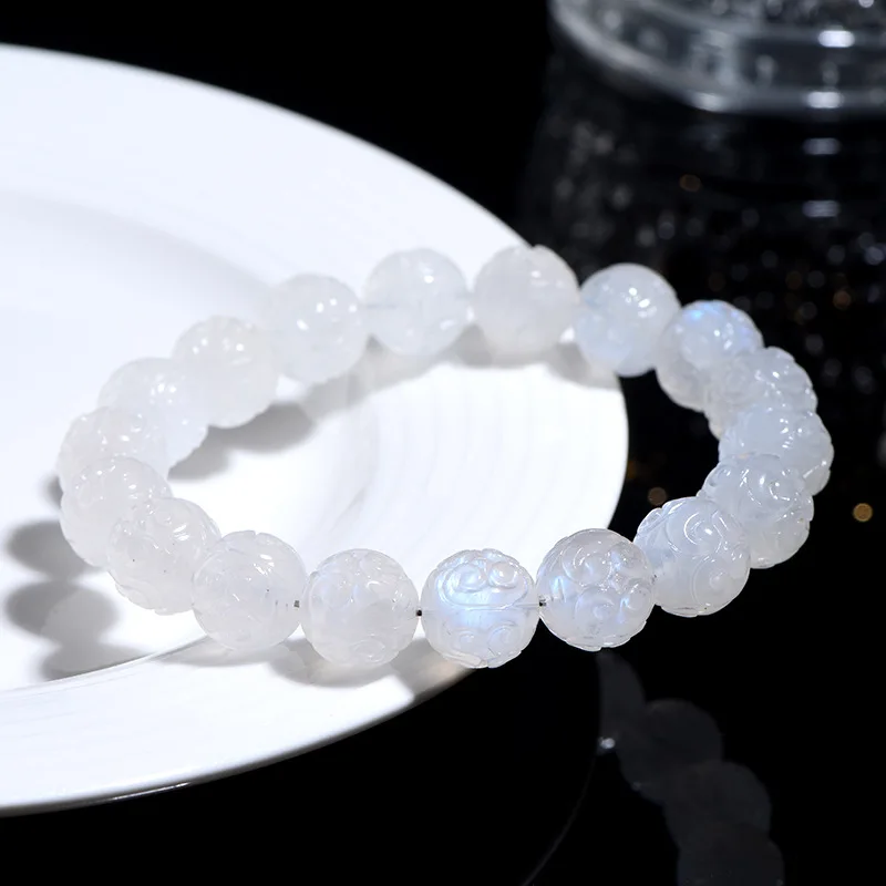 Натуральный лунный камень, синий свет, браслет для женщин и мужчин, 9 мм, 10 мм, 11 мм, синий лунный камень, кристалл, резной круглый браслет из бисера, ювелирные изделия AAAAA 
Натуральный лунный камень, синий свет, браслет для женщин и мужчин, 9 мм, 10 мм, 11 мм, синий лунный камень, кристалл, резной круглый браслет из бисера, ювелирные изделия AAAAA