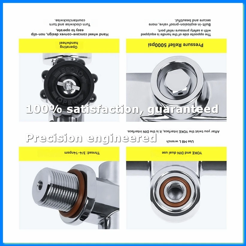 5000Psi 3/4-14NPS G3/4 High Pressure Scuba Diving Tank Valve Cylinder Reducing Valve for YOKE/DIN-ABYS
5000Psi 3/4-14NPS G3/4 High Pressure Scuba Diving Tank Valve Cylinder Reducing Valve for YOKE/DIN-ABYS