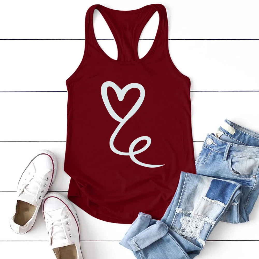 Crew Neck Graphic Tank Tops Women Loose Female Camiseta Tirantes Mujer Heart Print Top Sleeveless Summer Vest
Crew Neck Graphic Tank Tops Women Loose Female Camiseta Tirantes Mujer Heart Print Top Sleeveless Summer Vest