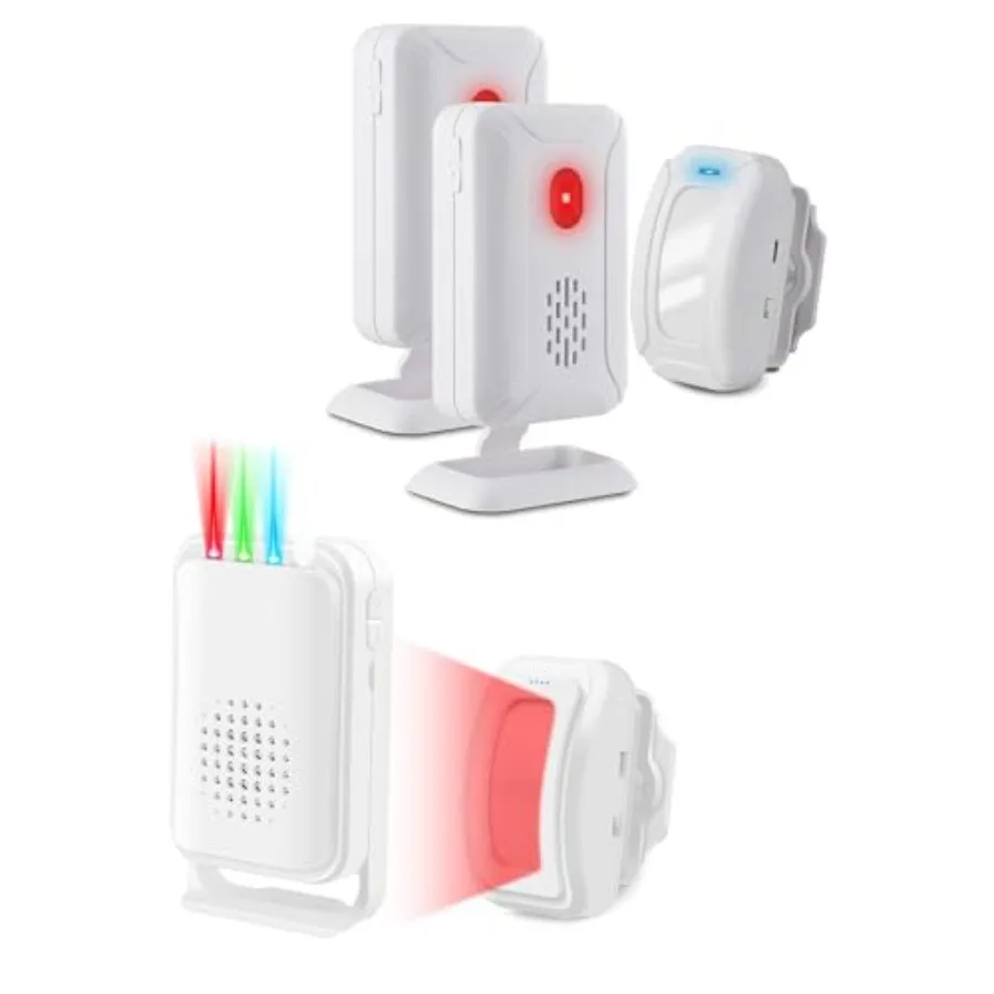 Wireless Motion Sensor Detector Alarm, 2 Receiver 1 Infrared Transmitter, Motion Sensor Detector Door Chime for Indoor Home Bus
Wireless Motion Sensor Detector Alarm, 2 Receiver 1 Infrared Transmitter, Motion Sensor Detector Door Chime for Indoor Home Bus