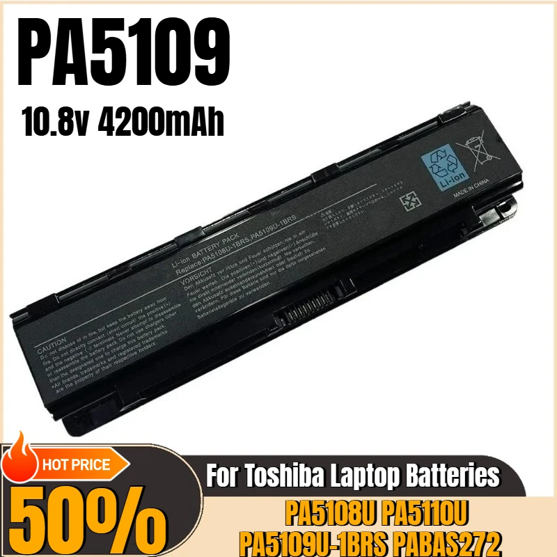 For Toshiba PA5108U PA5110U PA5109U-1BRS PABAS272 Replacement Laptop Battery PA5109U-1BRS 10.8V 4200mAh 
For Toshiba PA5108U PA5110U PA5109U-1BRS PABAS272 Replacement Laptop Battery PA5109U-1BRS 10.8V 4200mAh