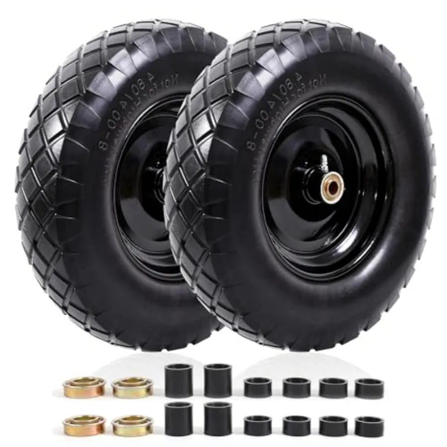 4.80/4.00-8" Flat Free Tire and Wheel 16" Universal Solid Wheelbarrow Tires with 5/8" and 3/4" Bearings 3" Centered Hub for Han
4.80/4.00-8" Flat Free Tire and Wheel 16" Universal Solid Wheelbarrow Tires with 5/8" and 3/4" Bearings 3" Centered Hub for Han