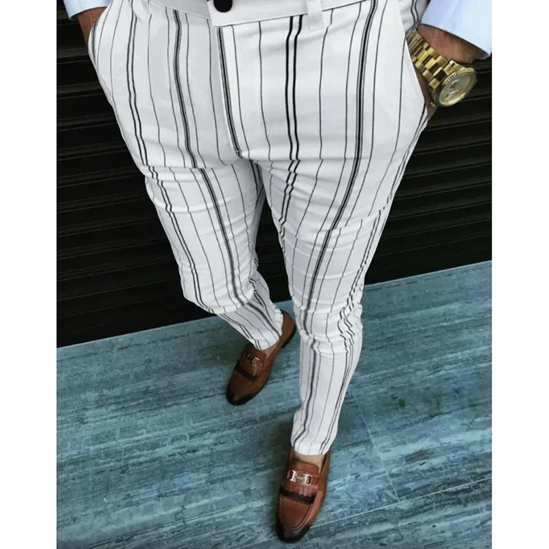 Men's Striped Casual Pants 2024 Spring New Line Business Slim Fit With Pocket Pants Male Trousers Pants
Men's Striped Casual Pants 2024 Spring New Line Business Slim Fit With Pocket Pants Male Trousers Pants