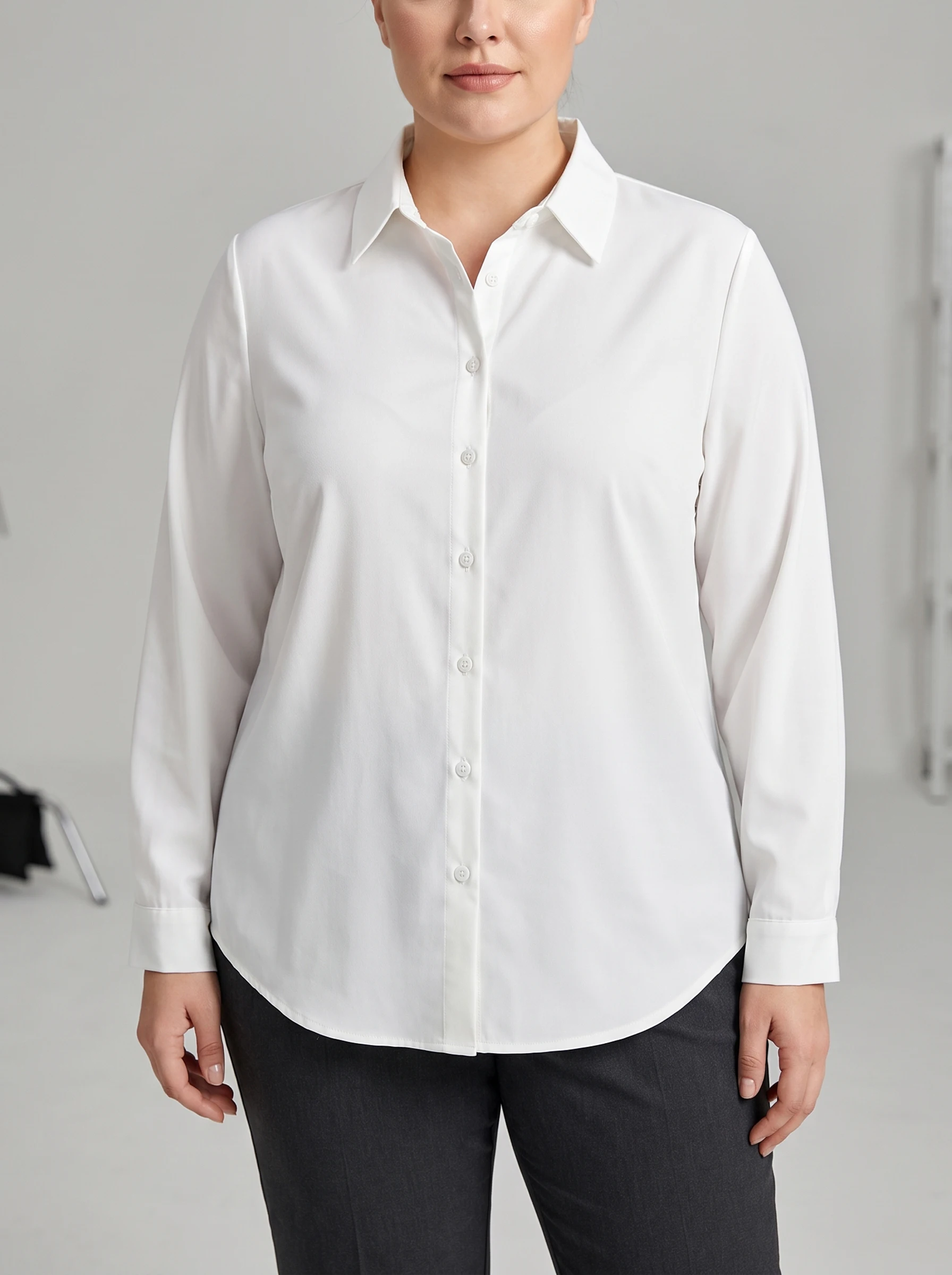 Rosa fera Plus Size Women White Button Up Shirt Long Sleeve Loose Fit Office Blouse
Rosa fera Plus Size Women White Button Up Shirt Long Sleeve Loose Fit Office Blouse