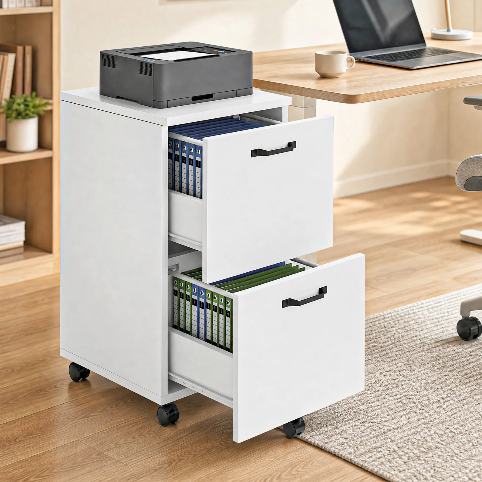 JHK Wooden 2-Drawer Rolling File Cabinet Under Desk Storage with Lockable Wheels Mobile Printer Stand Home Office Organizer for Documents and Office Supplies
JHK Wooden 2-Drawer Rolling File Cabinet Under Desk Storage with Lockable Wheels Mobile Printer Stand Home Office Organizer for Documents and Office Supplies
