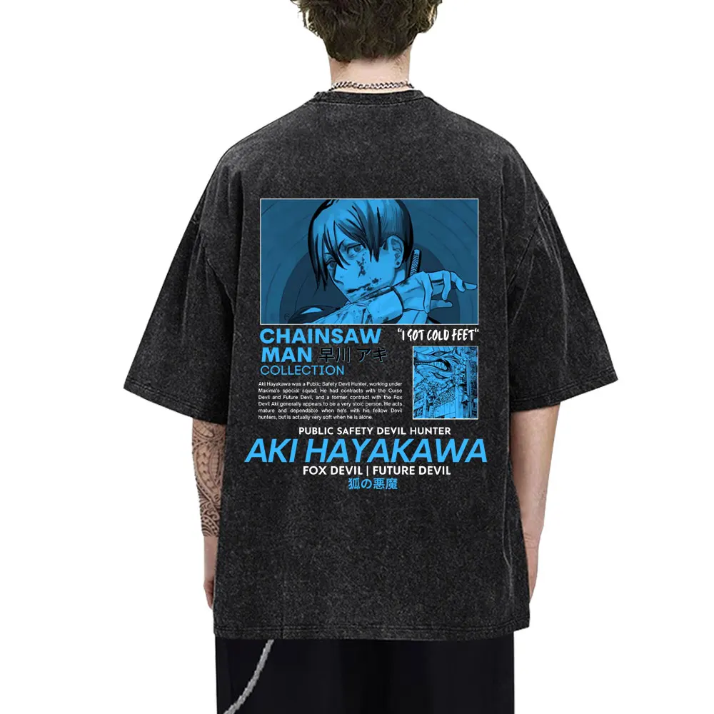Anime Chainsaw Man Hayakawa Aki Vintage Washed T-shirts Men Women Fashion Manga Oversized T Shirt Unisex Cotton Crewneck T-shirt
Anime Chainsaw Man Hayakawa Aki Vintage Washed T-shirts Men Women Fashion Manga Oversized T Shirt Unisex Cotton Crewneck T-shirt