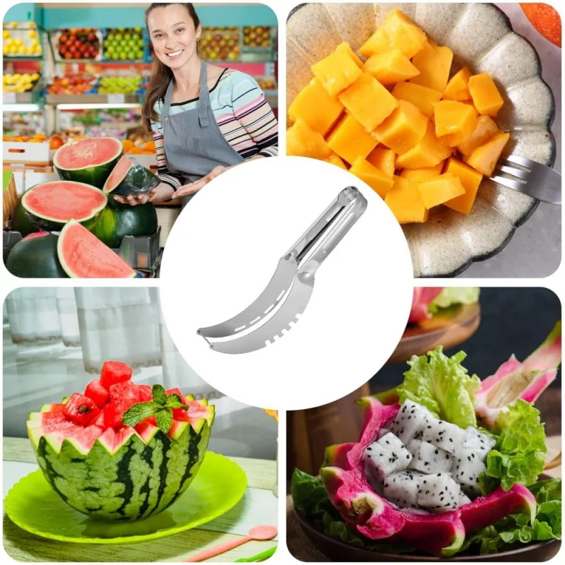 Watermelon Slicer Non-slip Plastic Wrap Handle Melon Cutter Stainless Steel Not Hurt Hands Fruit Cutting Tool Kitchen Gadget
Watermelon Slicer Non-slip Plastic Wrap Handle Melon Cutter Stainless Steel Not Hurt Hands Fruit Cutting Tool Kitchen Gadget