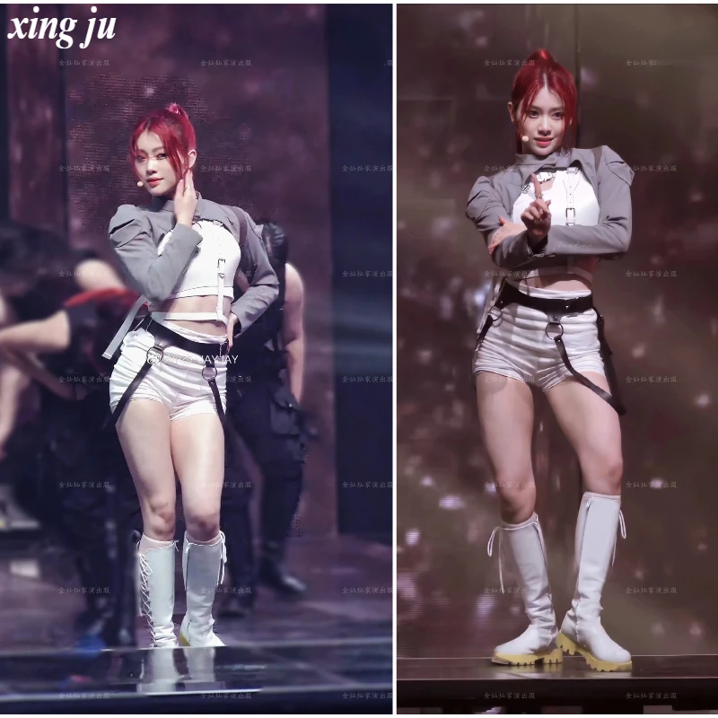 Kpop Корейская девушка Группа Концертные наряды Сценический костюм Серые толстовки Белый жилет Топы Ночной клуб Женщины Танцовщица Тонкие шорты Одежда для джаза
Kpop Корейская девушка Группа Концертные наряды Сценический костюм Серые толстовки Белый жилет Топы Ночной клуб Женщины Танцовщица Тонкие шорты Одежда для джаза