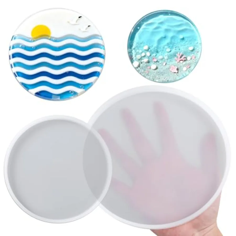 2 PCS Resin Coaster Molds, Round Thickened Silicone Coaster Molds for Epoxy Resin Casting, DIY Coasters, Candle Holders, 7", 5"
2 PCS Resin Coaster Molds, Round Thickened Silicone Coaster Molds for Epoxy Resin Casting, DIY Coasters, Candle Holders, 7", 5"