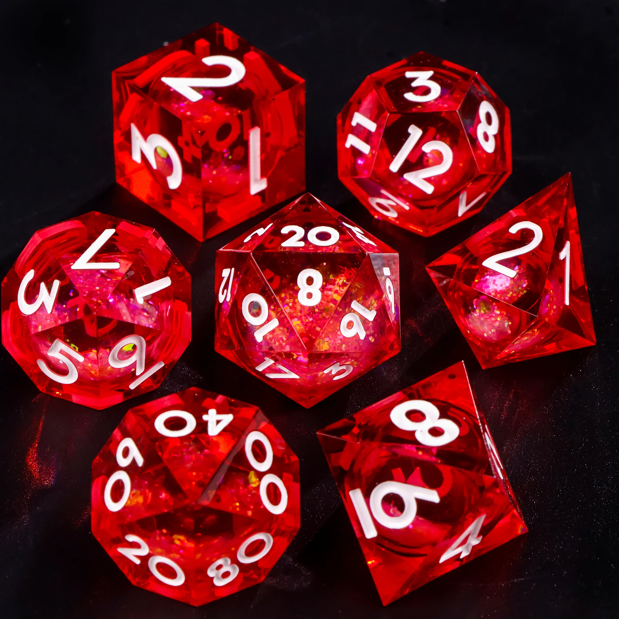 Polyhedral Quicksand Liquid Dice 7 Pieces Set Floating Sequins DND RPG MTG Tabletop Role Playing Game Dice
Polyhedral Quicksand Liquid Dice 7 Pieces Set Floating Sequins DND RPG MTG Tabletop Role Playing Game Dice