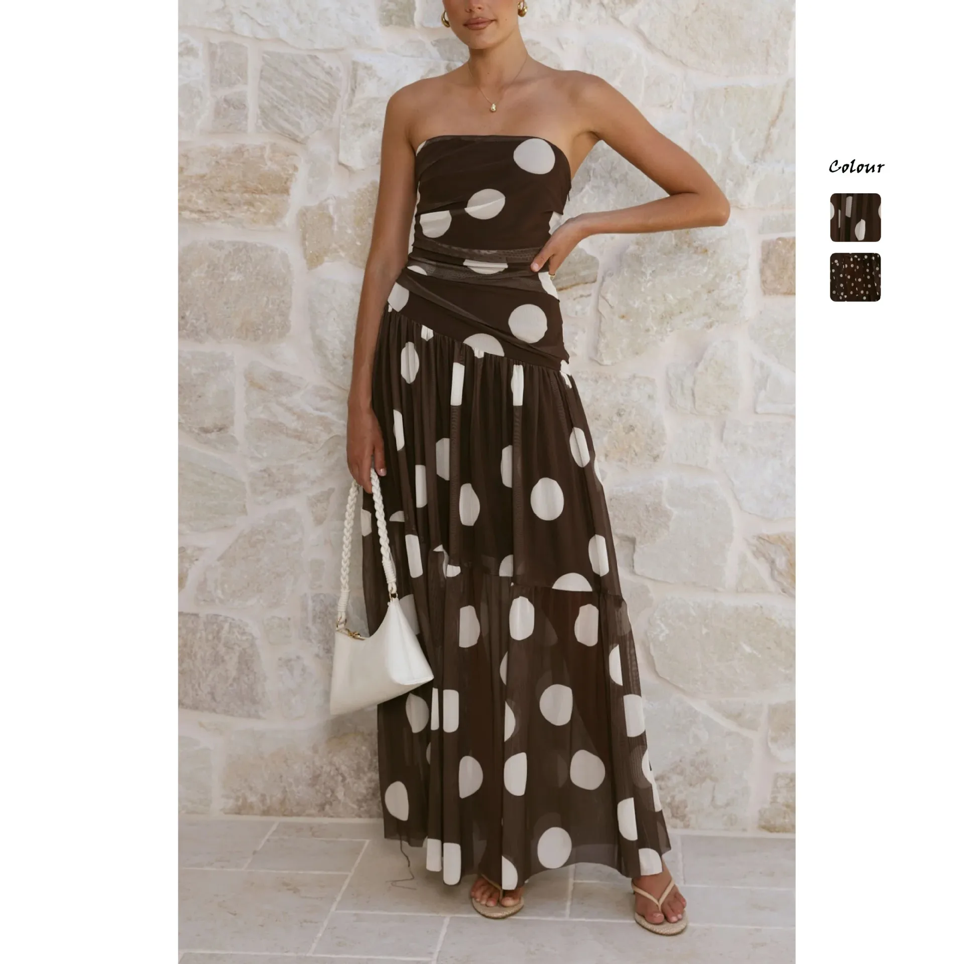 Summer 2026 Polka Dot Print Off-shoulder Ins-style Fashion Mesh Long Dress 2680 Dress Elegant Lace Y2k、 Party Outfits
Summer 2026 Polka Dot Print Off-shoulder Ins-style Fashion Mesh Long Dress 2680 Dress Elegant Lace Y2k、 Party Outfits