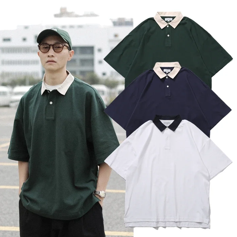 2025 г., японская городская хлопчатобумажная тяжелая простая рубашка-поло с короткими рукавами, летняя однотонная футболка с короткими рукавами и лацканами на плечах
2025 г., японская городская хлопчатобумажная тяжелая простая рубашка-поло с короткими рукавами, летняя однотонная футболка с короткими рукавами и лацканами на плечах