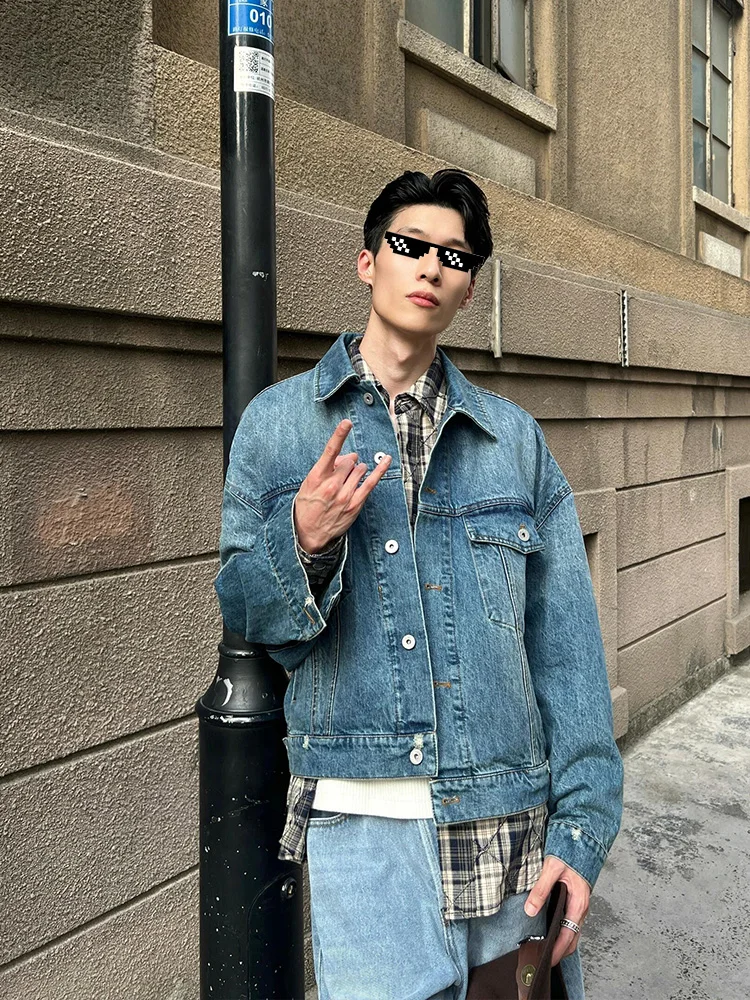 Trendy American Sle ort Men's Denim Jaet Patchwork Fake Two-Piece Workwear Jaet Lazy Sle Spring Autumn High End Fee...
Trendy American Sle ort Men's Denim Jaet Patchwork Fake Two-Piece Workwear Jaet Lazy Sle Spring Autumn High End Fee...