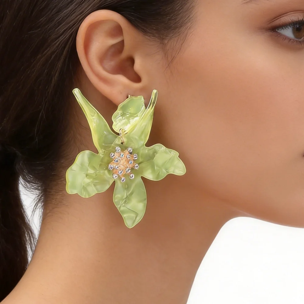 New Popular Colorful Acrylic Large Flower Stud Earrings for Women Fashion Resin Plant Floral Drop Earring Statement Jewelry Gift
New Popular Colorful Acrylic Large Flower Stud Earrings for Women Fashion Resin Plant Floral Drop Earring Statement Jewelry Gift