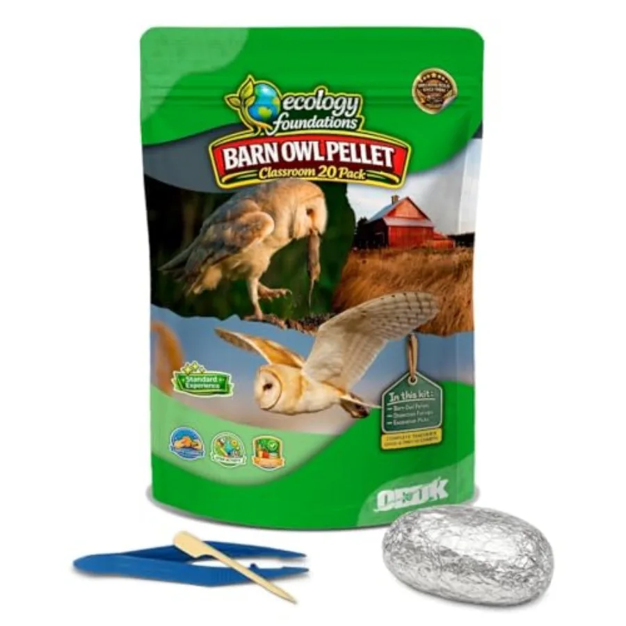 Classroom dissection kit: medium barn owl pellets 20 pack,natural brown, eco-friendly material includes forceps, probes, teache
Classroom dissection kit: medium barn owl pellets 20 pack,natural brown, eco-friendly material includes forceps, probes, teache