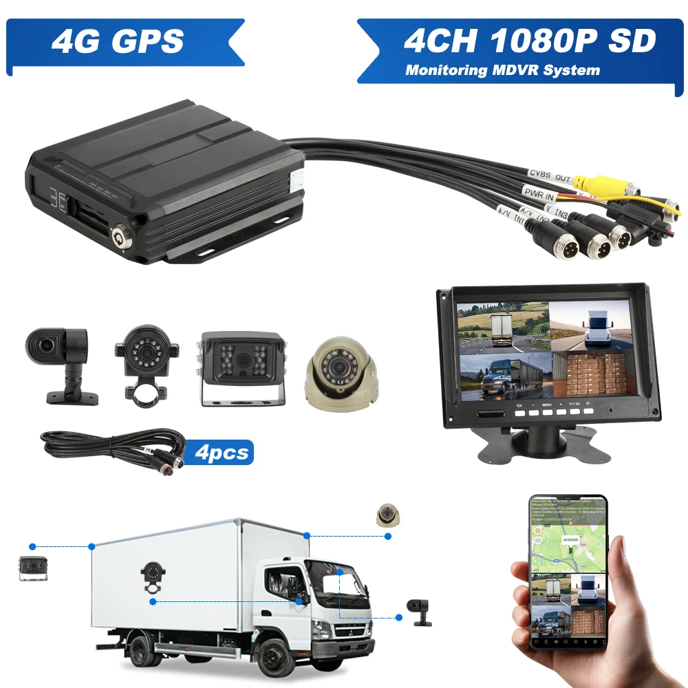 Mini 1080P Ahd 4ch Car Dvr Vehicle Security Gps Tracking Vehicle Recording CMSV6 FHD Analog Camera Remote Monitoring Mobile Mdvr
Mini 1080P Ahd 4ch Car Dvr Vehicle Security Gps Tracking Vehicle Recording CMSV6 FHD Analog Camera Remote Monitoring Mobile Mdvr