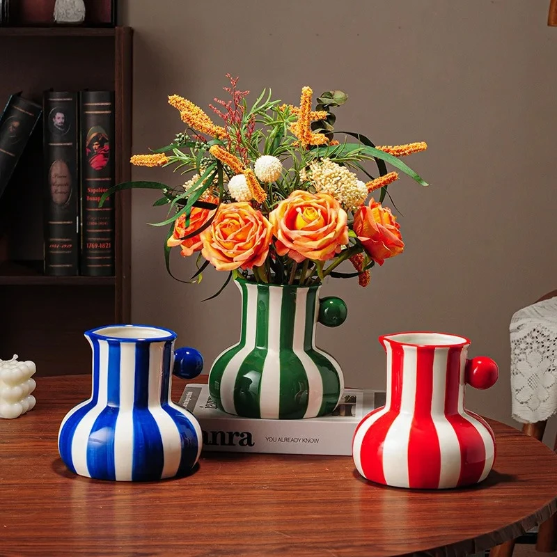 Colorful Stripes Creative Ceramic Vase Plant Pots Table Decoration Ornaments Flower Arrangement Floral Vase Room Aesthetic Decor
Colorful Stripes Creative Ceramic Vase Plant Pots Table Decoration Ornaments Flower Arrangement Floral Vase Room Aesthetic Decor