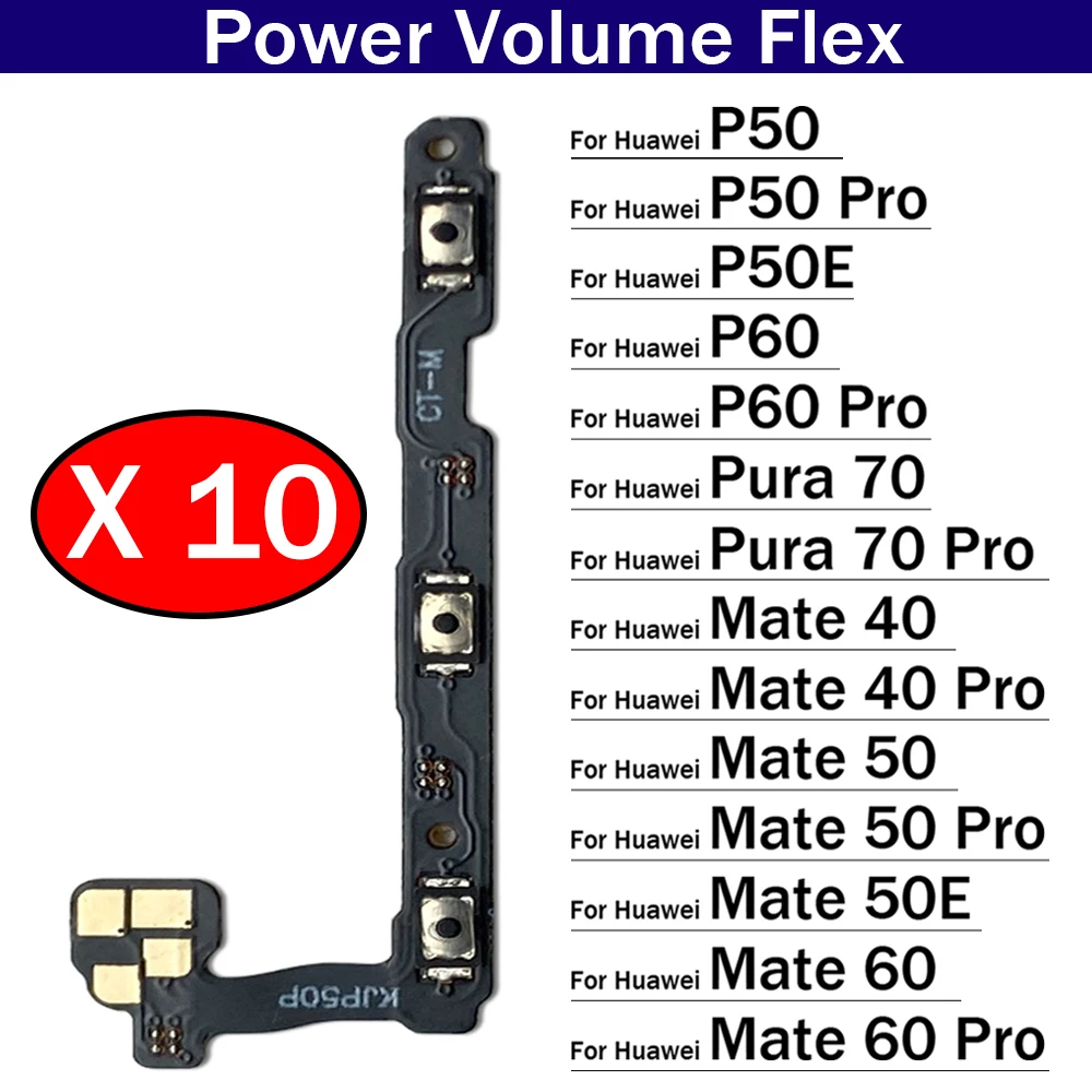 10Pcs, Volume Button Power Switch On Off Button Flex Cable For Huawei P50 P60 Pura 70 Pro Mate 40 50 60 Pro P50E Mate 50E
10Pcs, Volume Button Power Switch On Off Button Flex Cable For Huawei P50 P60 Pura 70 Pro Mate 40 50 60 Pro P50E Mate 50E