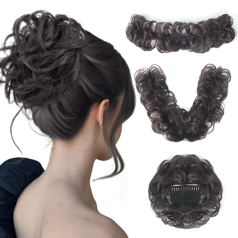 Synthetic Messy Hair Bun Curly Hair Piece Comb Clip in Hairtail Natural Hair Chignon Extensions Heat Resistant for Women Use
Synthetic Messy Hair Bun Curly Hair Piece Comb Clip in Hairtail Natural Hair Chignon Extensions Heat Resistant for Women Use