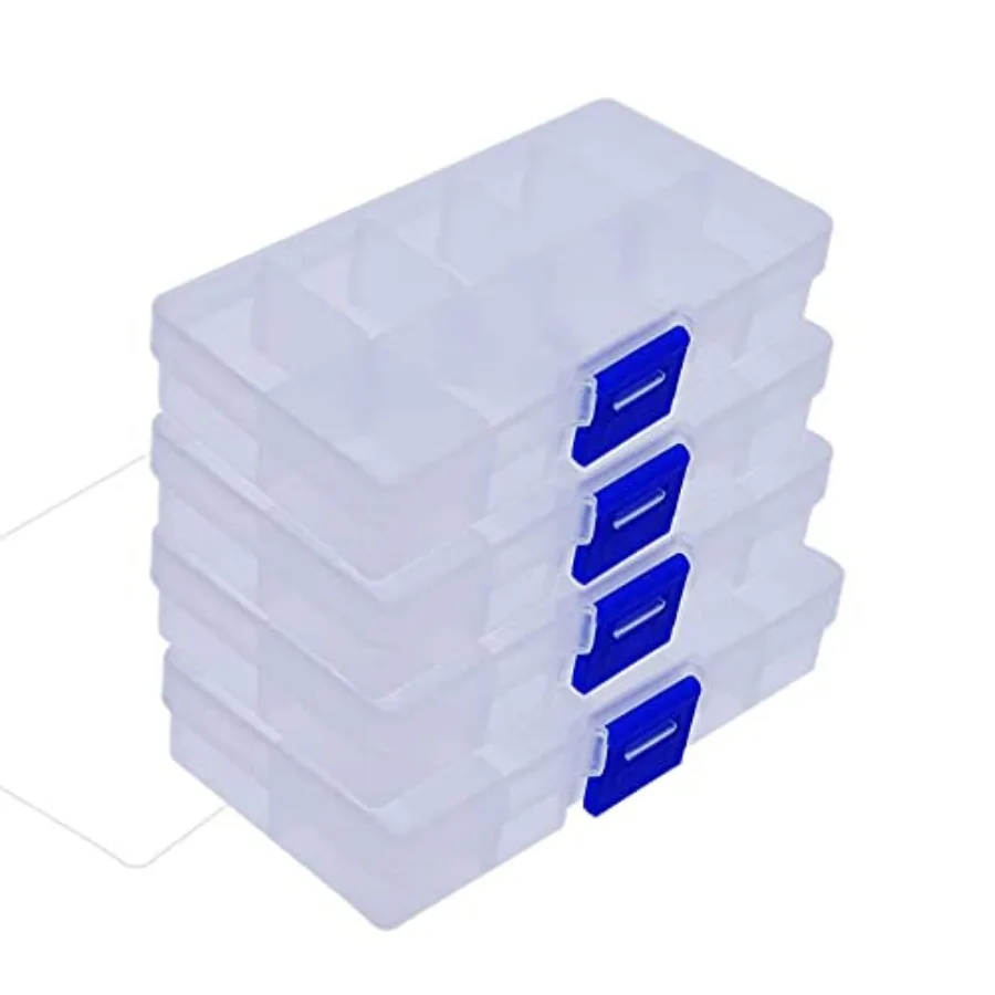 4 Pcs 10 Grids 5 Inch x 2.5 Inch Adjustable Small Removable Clear Plastic Jewelry Organizer Divider Storage Box Jewelry Earring
4 Pcs 10 Grids 5 Inch x 2.5 Inch Adjustable Small Removable Clear Plastic Jewelry Organizer Divider Storage Box Jewelry Earring