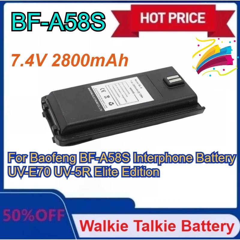 New BF-A58S Battery 7.4V 2800mAh Upgraded A58S S58 BL-10 UV368D 358D GP-UV98R Walkie Talkie Li-ion Battery Pack Extra Accessory
New BF-A58S Battery 7.4V 2800mAh Upgraded A58S S58 BL-10 UV368D 358D GP-UV98R Walkie Talkie Li-ion Battery Pack Extra Accessory