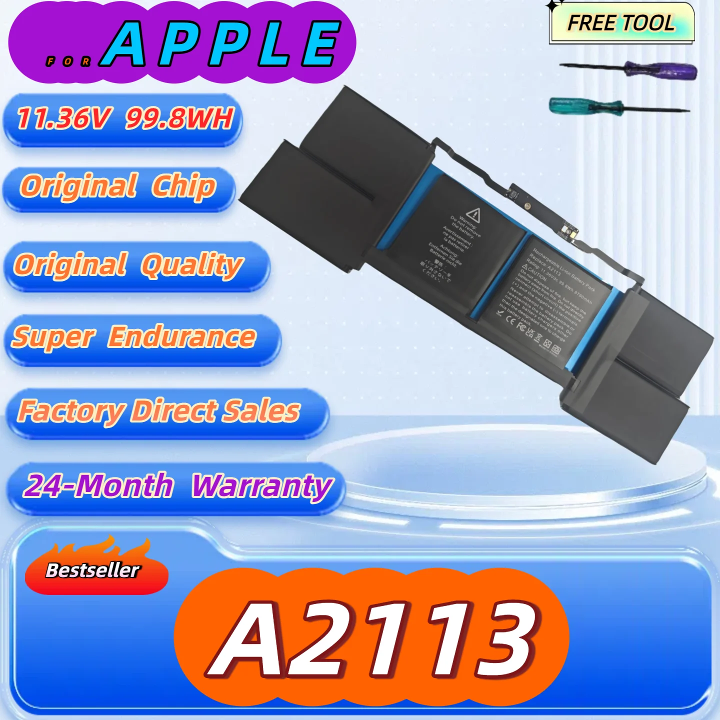 A2113 Laptop Battery For Apple MacBook Pro Retina 16'' A2141 2019 EMC 3347 BTO/CTO MVVJ2xx/A MVVL2xx/A MVVK2xx
A2113 Laptop Battery For Apple MacBook Pro Retina 16'' A2141 2019 EMC 3347 BTO/CTO MVVJ2xx/A MVVL2xx/A MVVK2xx