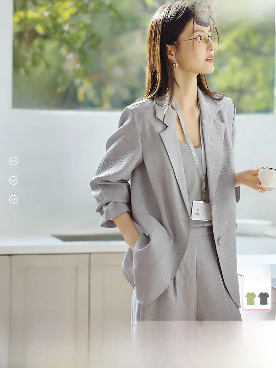XWI Miu High nce Suit Set Women's Spring Lightweight Straight Leg Pants Two Piece Set Ele Sle Workwear
XWI Miu High nce Suit Set Women's Spring Lightweight Straight Leg Pants Two Piece Set Ele Sle Workwear