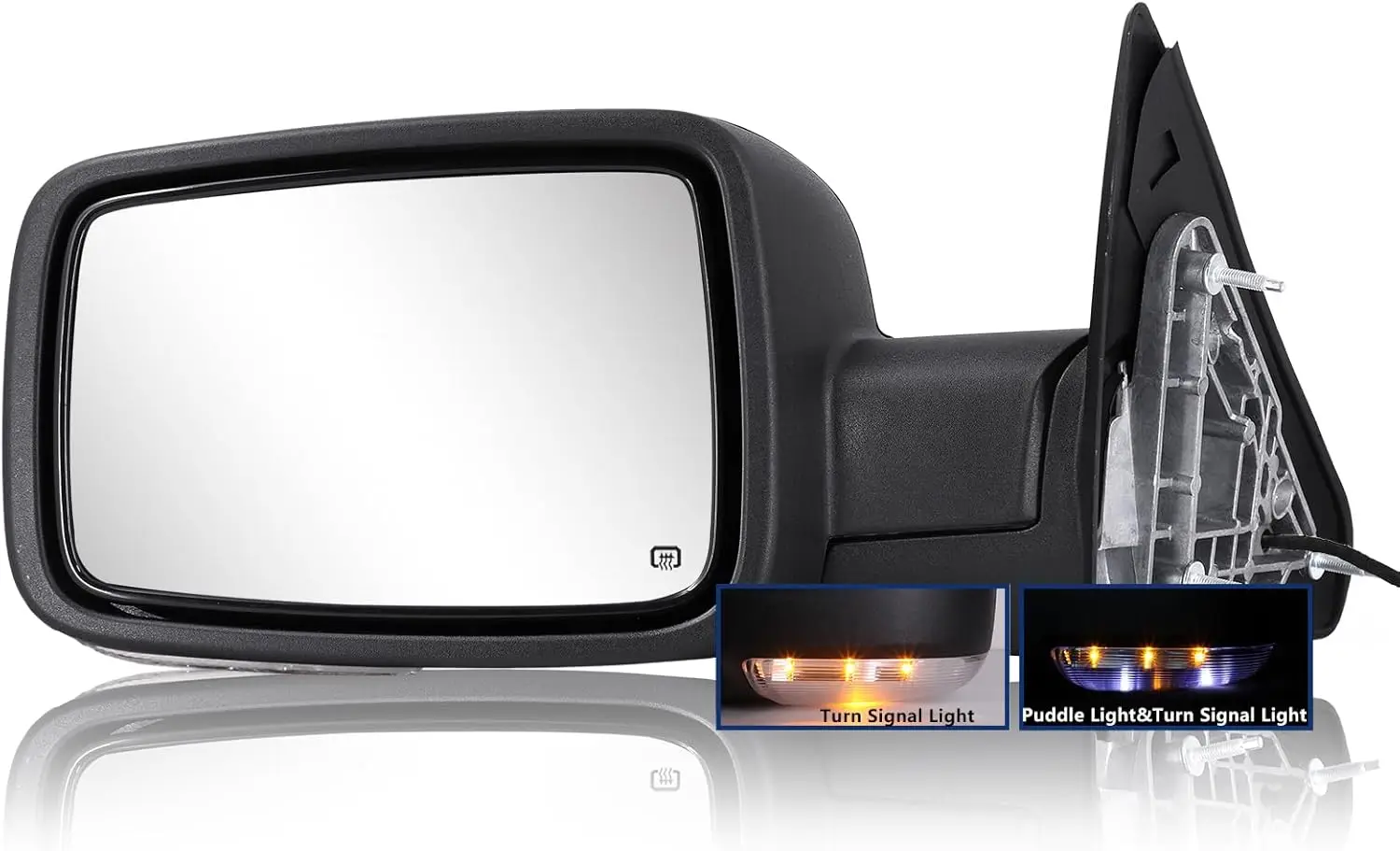 Towing Application, ABS Plastic, No Color Mentioned, Power Heated, Turn Signal, Temperature Sensor, Manual Folding Side Mirror
Towing Application, ABS Plastic, No Color Mentioned, Power Heated, Turn Signal, Temperature Sensor, Manual Folding Side Mirror