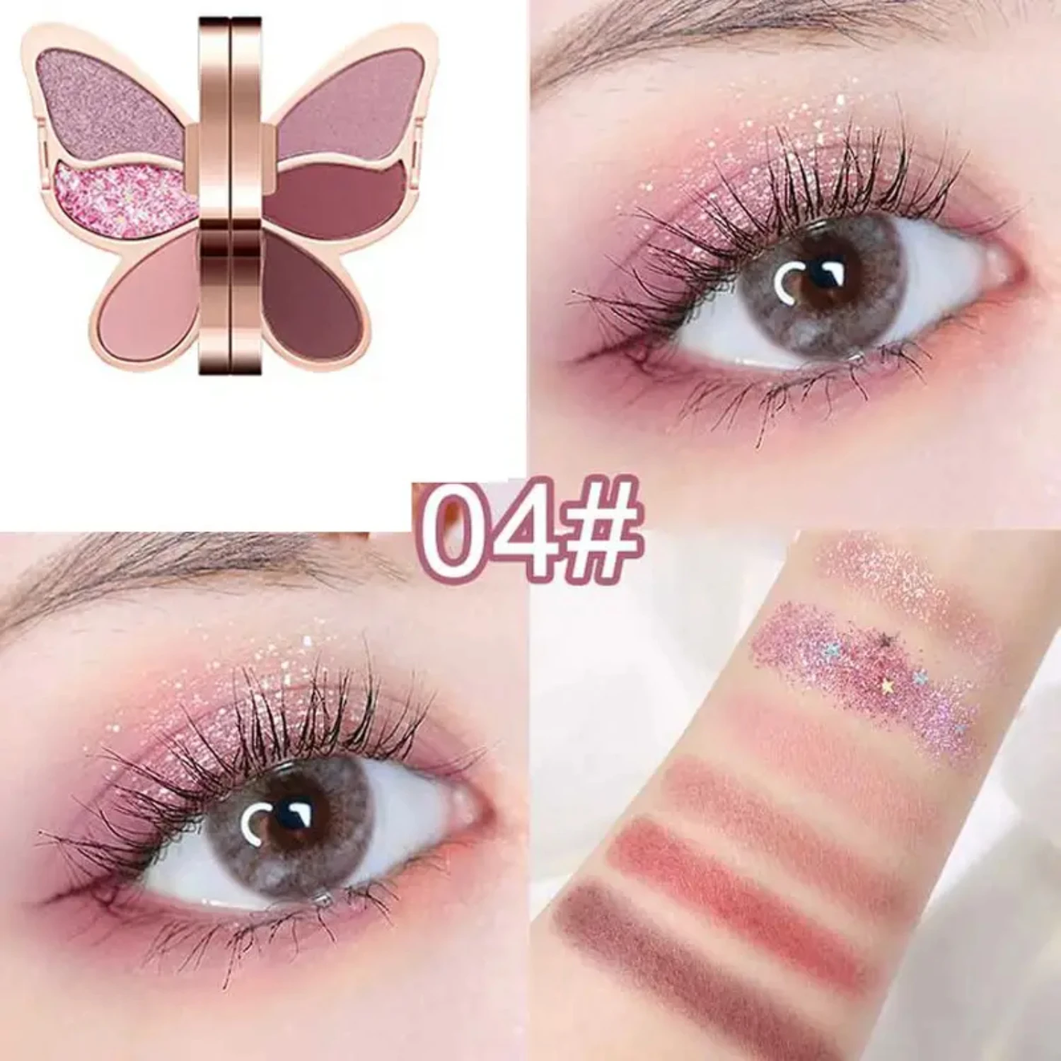 Dazzling and Glamorous Butterfly Shaped Eyeshadow Palette - Mesmerizing with 6 Stunning Colors, Shiny Sequins, and Matte Finish
Dazzling and Glamorous Butterfly Shaped Eyeshadow Palette - Mesmerizing with 6 Stunning Colors, Shiny Sequins, and Matte Finish