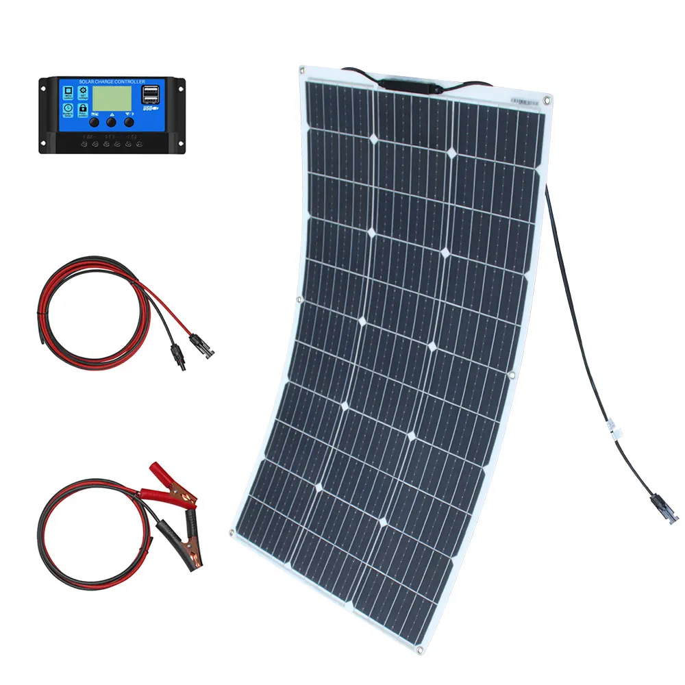 100W Flexible Solar Panel Kit 18V Monocrystalline Solar Battery Charger Thin & Light Waterproof Bendable for Off‑Grid Camping
100W Flexible Solar Panel Kit 18V Monocrystalline Solar Battery Charger Thin & Light Waterproof Bendable for Off‑Grid Camping