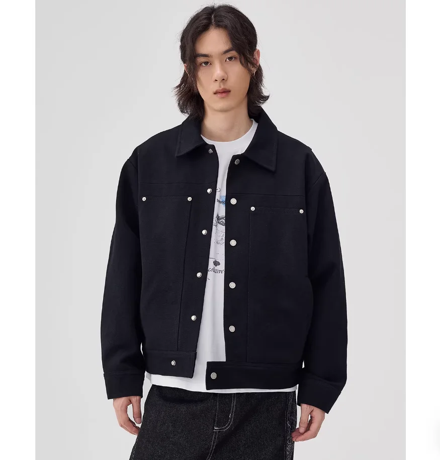 Spring/Autumn American Washed Canvas Contrasting Color Stand-Up Collar Men's Jacket
Spring/Autumn American Washed Canvas Contrasting Color Stand-Up Collar Men's Jacket