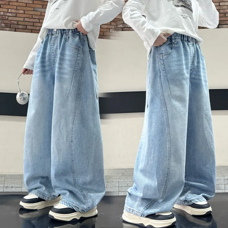 New Boys' Spring Straight Baggy Jeans Children's Loose Wide Leg Casual Curved Knife Denim Pants Teens Autumn Trousers for Kids
New Boys' Spring Straight Baggy Jeans Children's Loose Wide Leg Casual Curved Knife Denim Pants Teens Autumn Trousers for Kids
