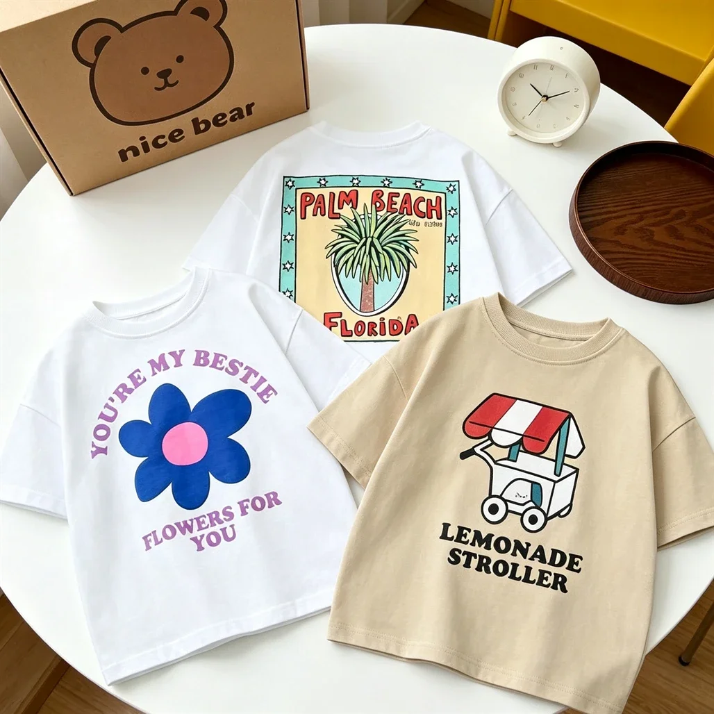 2026 Summer Clothes Kids Boys Fashion Clothing Short-sleeved Tops Cartoon Printed Tees Girls Baby Lovely T-shirt Outer Wear
2026 Summer Clothes Kids Boys Fashion Clothing Short-sleeved Tops Cartoon Printed Tees Girls Baby Lovely T-shirt Outer Wear