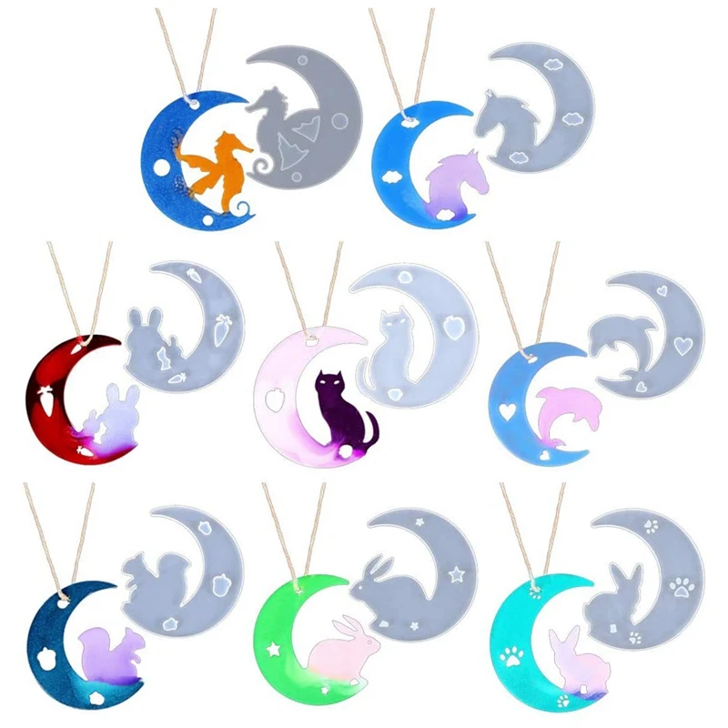 8Pcs DIY Crafts Jewelry Making Crystal Epoxy Resin Mold Moon Pendant Silicone Mould
8Pcs DIY Crafts Jewelry Making Crystal Epoxy Resin Mold Moon Pendant Silicone Mould