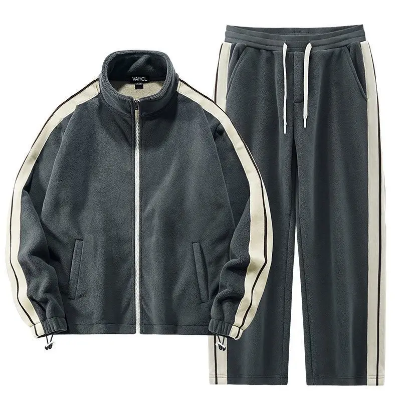 Sweater Men's Jackets Pants Suit Fashion Fleece Autumn Winter Stand Collar Plus Thick Overcoat Pant Suit Men Clothes
Sweater Men's Jackets Pants Suit Fashion Fleece Autumn Winter Stand Collar Plus Thick Overcoat Pant Suit Men Clothes