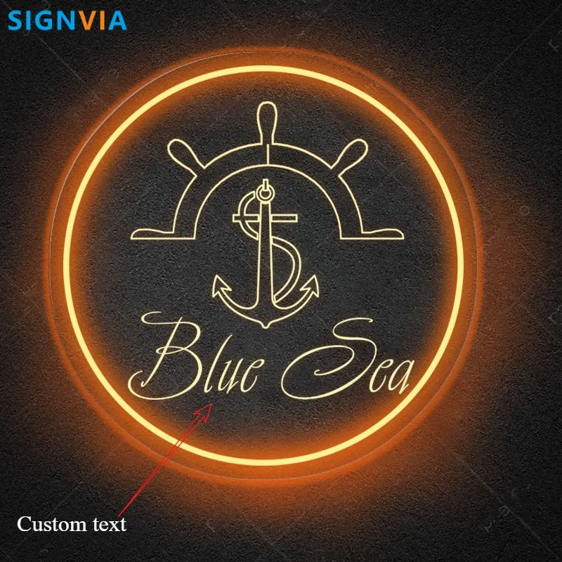 Custom "BLUE SEA" Anchor Nautical Shipboard Neon Sign USB-Powered LED Light for Shop Display Room Decor Ideal Gift Neon Wall Art
Custom "BLUE SEA" Anchor Nautical Shipboard Neon Sign USB-Powered LED Light for Shop Display Room Decor Ideal Gift Neon Wall Art