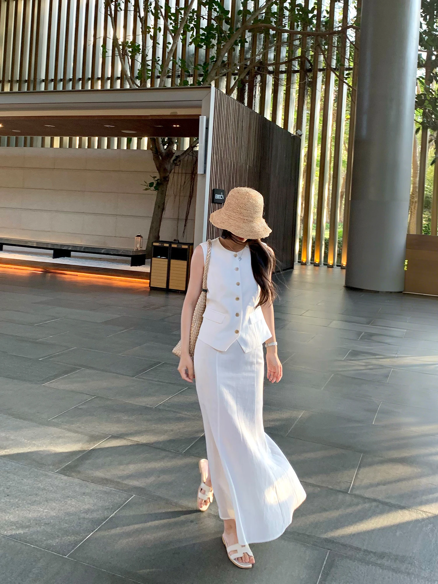 Pusumede High Intelligence Set Women's Long Linen Halter Neck Vest And Fish Tail Skirt Spring Summer Fashion Two-Piece Set
Pusumede High Intelligence Set Women's Long Linen Halter Neck Vest And Fish Tail Skirt Spring Summer Fashion Two-Piece Set