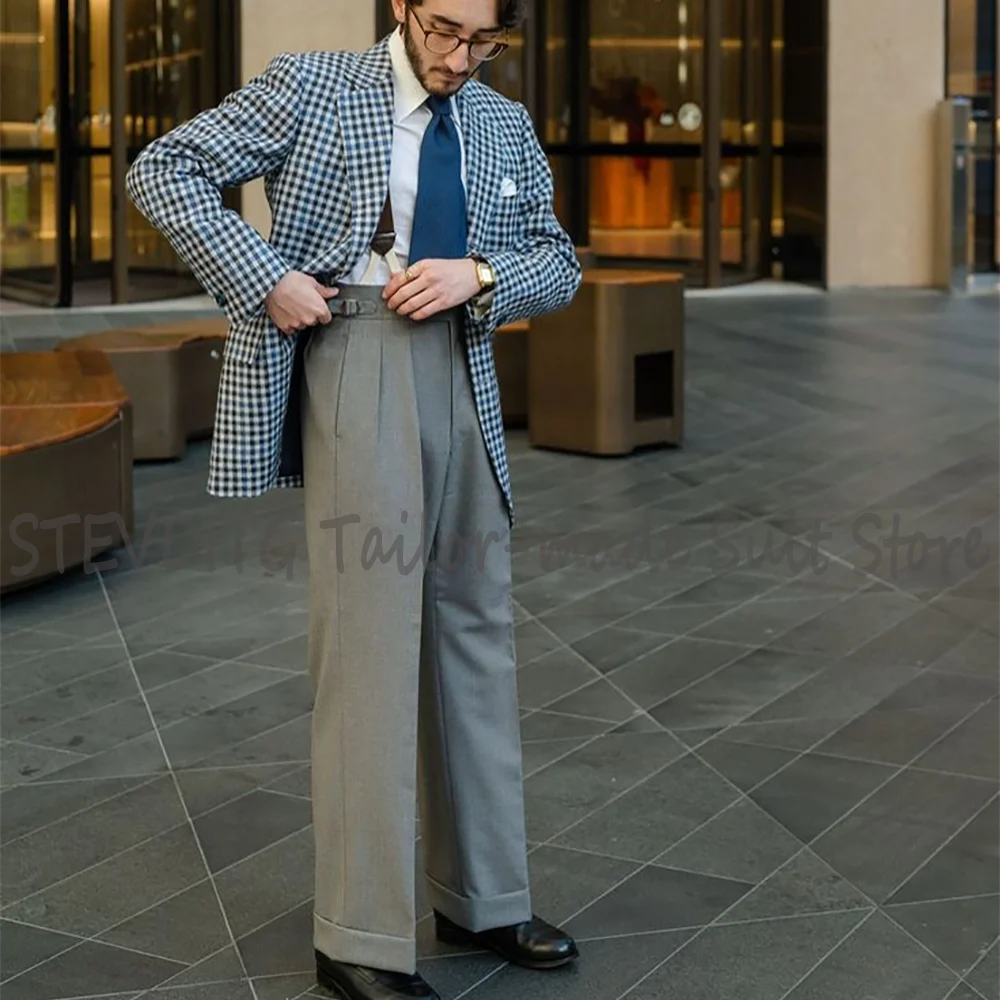 Vintage Italian Style Men's 2Piece Suit Notched Lapel Blazer Pants High Waist Pleated Trouser Tailored Formal Casual Wear
Vintage Italian Style Men's 2Piece Suit Notched Lapel Blazer Pants High Waist Pleated Trouser Tailored Formal Casual Wear